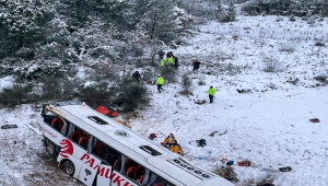 İstanbul'da yolcu otobüsü şarampole yuvarlandı