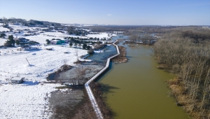 Karla kaplı Acarlar Longozu havadan görüntülendi