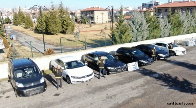 Kayseri'de "change" operasyonu: Değeri 1,5 milyon lira olan 6 araç ele geçirildi