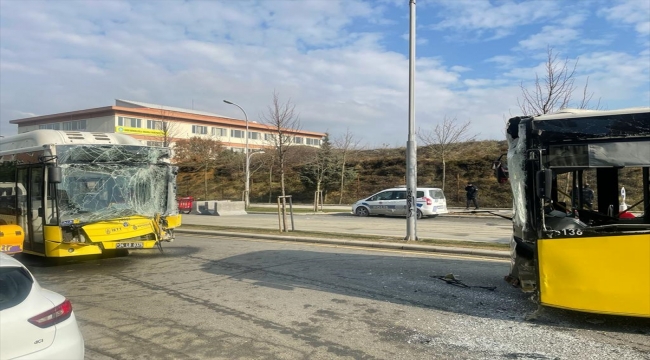 Başakşehir'de iki İETT otobüsünün çarpışması sonucu 6 yolcu yaralandı