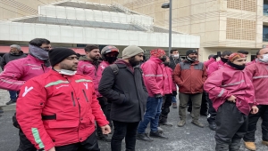 İstanbul'da motorlu kuryelerin protestosu sürüyor