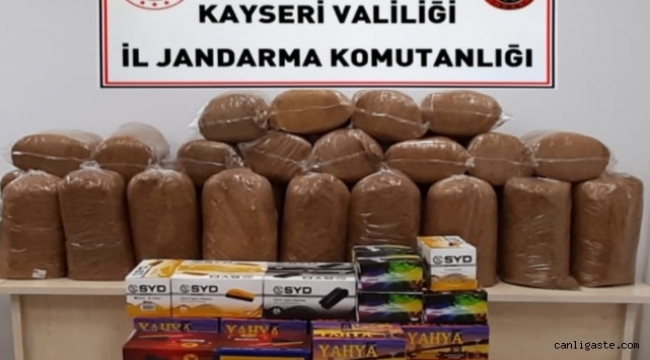 Kayseri'de 400 kilo kaçak tütün ele geçirildi