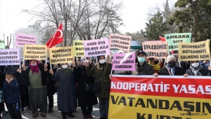 Kayseri'de konut kooperatifi mağdurları eylem yaptı