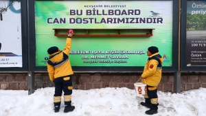Nevşehir'de billboardlara kuş yemliği konuldu