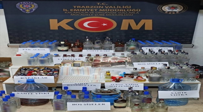 Trabzon'da sahte içki operasyonunda 2 kişi yakalandı