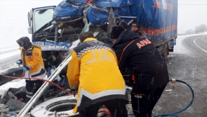 Bitlis'te kamyonla tırın çarpıştığı kazada bir kişi ağır yaralandı