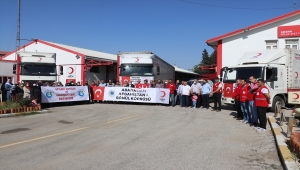 Adana'dan Afganistan'a insani yardım malzemesi gönderildi
