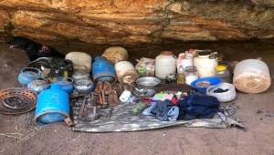 Adıyaman'da PKK'lı teröristlere ait yaşam malzemeleri ele geçirildi