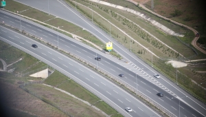 Bursa'da bayram öncesi helikopterli trafik denetimi gerçekleştirildi