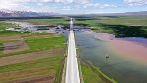 Karların erimesiyle Muş Ovası'ndaki bazı araziler suyla kaplandı