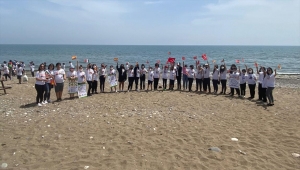 Mersin'de deniz kaplumbağalarının yuvalama alanları temizlendi