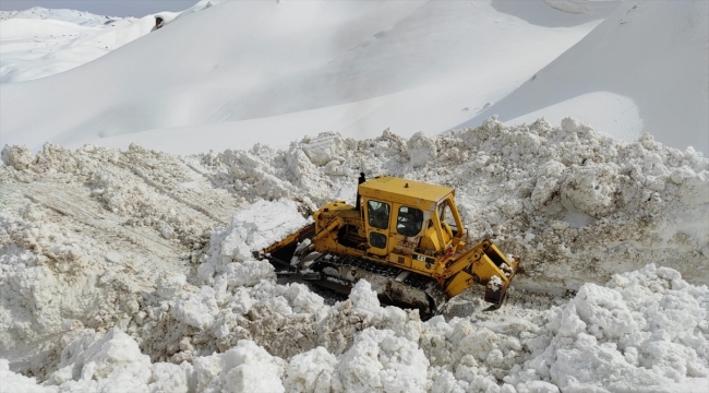 Şırnak'ta kar kalınlığının 5 metreyi bulduğu Faraşin Yaylası'nda yol açma çalışmaları sürüyor