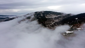 Sisle kaplanan Küre Dağları havadan görüntülendi