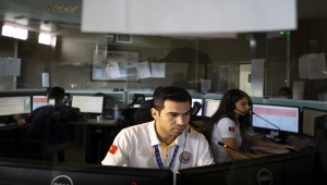 "112 Acil Çağrı Merkezi" çalışanları Kovid-19'dan uzak mesainin sevincini yaşıyor