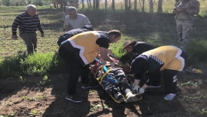 Erzincan'da çapa makinesine kolunu kaptıran çiftçi ağır yaralandı
