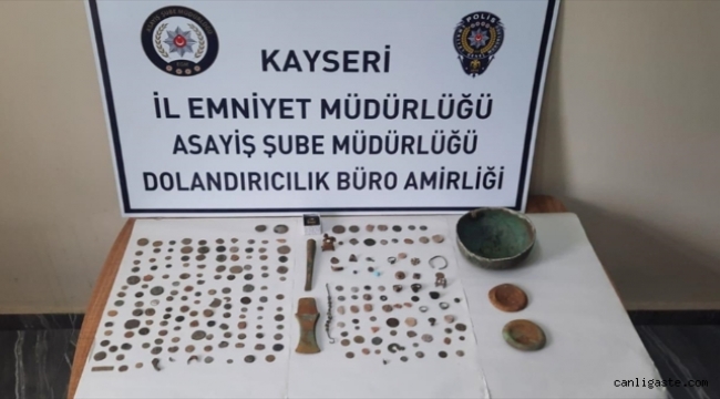 Kayseri'de üzerinde tarihi eser bulunan 3 kişi gözaltına alındı