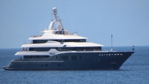 Mega yat "Titan" Bodrum'a geldi