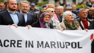 Saraybosna'da Ukrayna'ya destek gösterisi düzenlendi