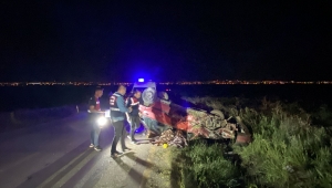 Tekirdağ'da devrilen otomobilin sürücüsü yaşamını yitirdi