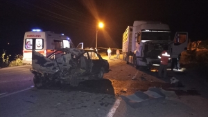 Tekirdağ'da tırla otomobilin çarpışması sonucu 1 kişi öldü, 1 kişi yaralandı