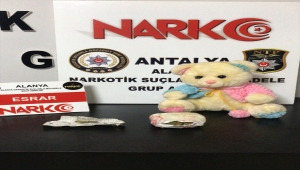 Alanya'da oyuncak ayı içinden uyuşturucu çıktı