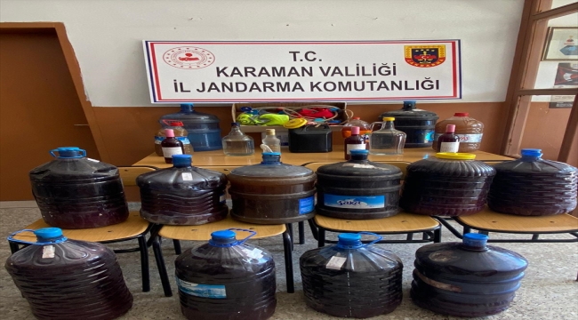Karaman'da evinde sahte içki ürettiği iddia edilen şüpheli yakalandı