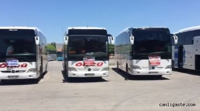 Kayseri'de şehirlerarası otobüs firmaları akaryakıt fiyatlarını protesto etmek için kontak kapattı