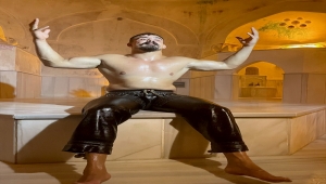 Başpehlivan Cengizhan Şimşek "hamam" ritüelini sürdürdü