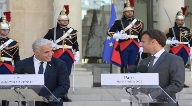 Fransa Cumhurbaşkanı Macron ve İsrail Başbakanı Lapid, Paris'te görüştü